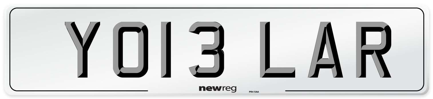 YO13 LAR Number Plate from New Reg